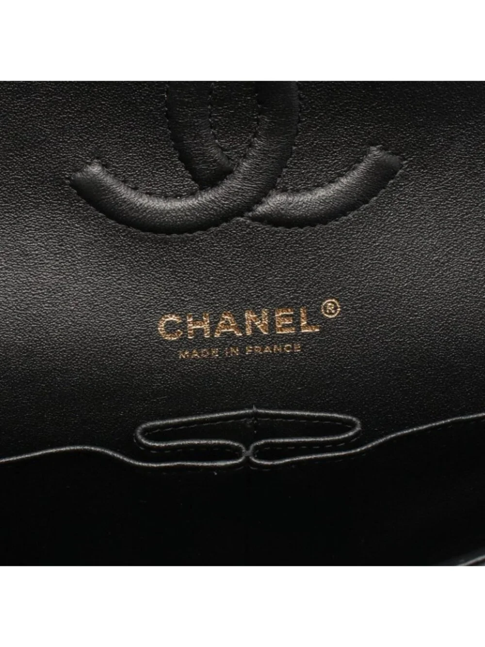 Chanel Shoulder Bag Chevron Stitch Double Flap Black Caviar Leather Chain